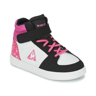 En ligne Le Coq Sportif Rebond Mid Inflenticular Blanc / Noir / Rose Chaussures Basket Montante Enfant